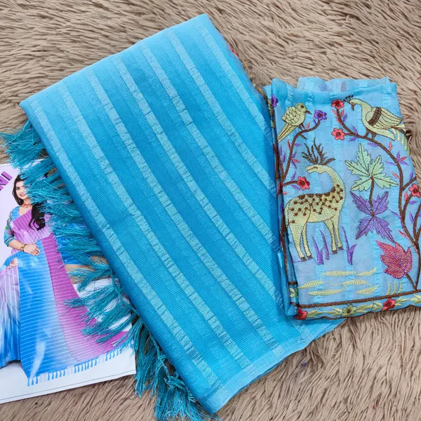 Double Colour Popcorn Saree |SR13